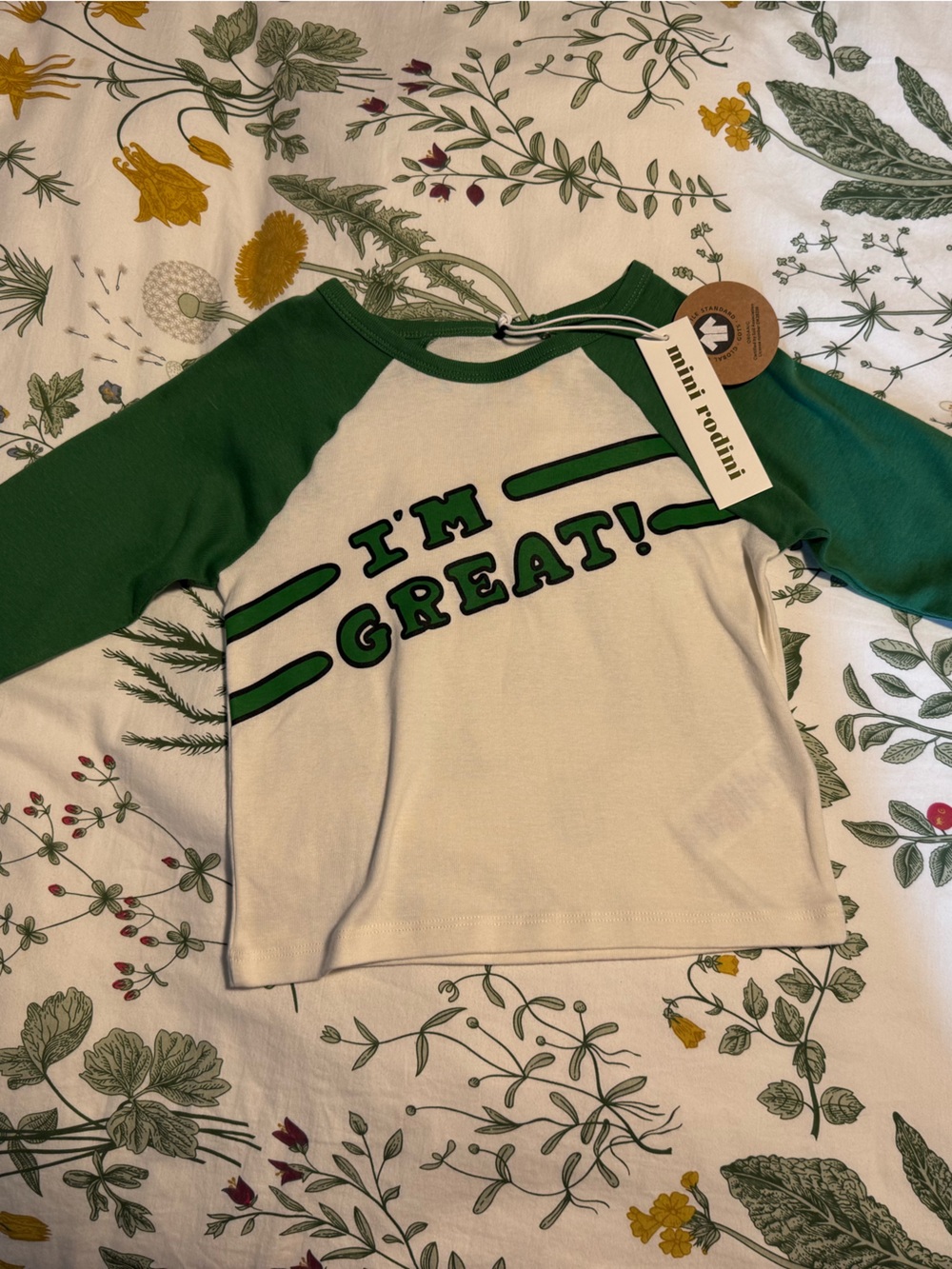 New Mini Rodini I am Great SP Raglan LS Tee